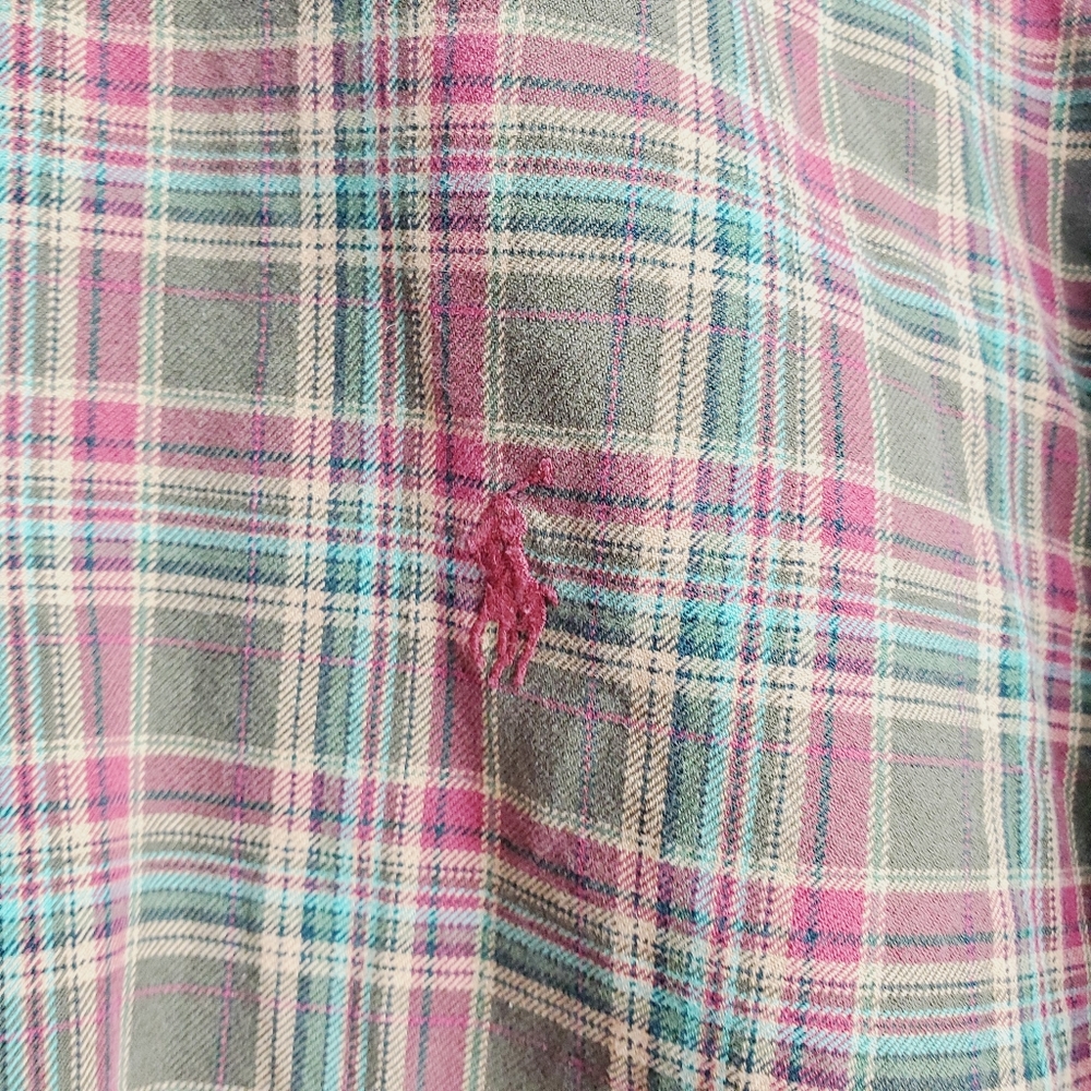 Ralph Lauren Blue Label Classic Plaid Top 16 1/2 L - Picture 3 of 9